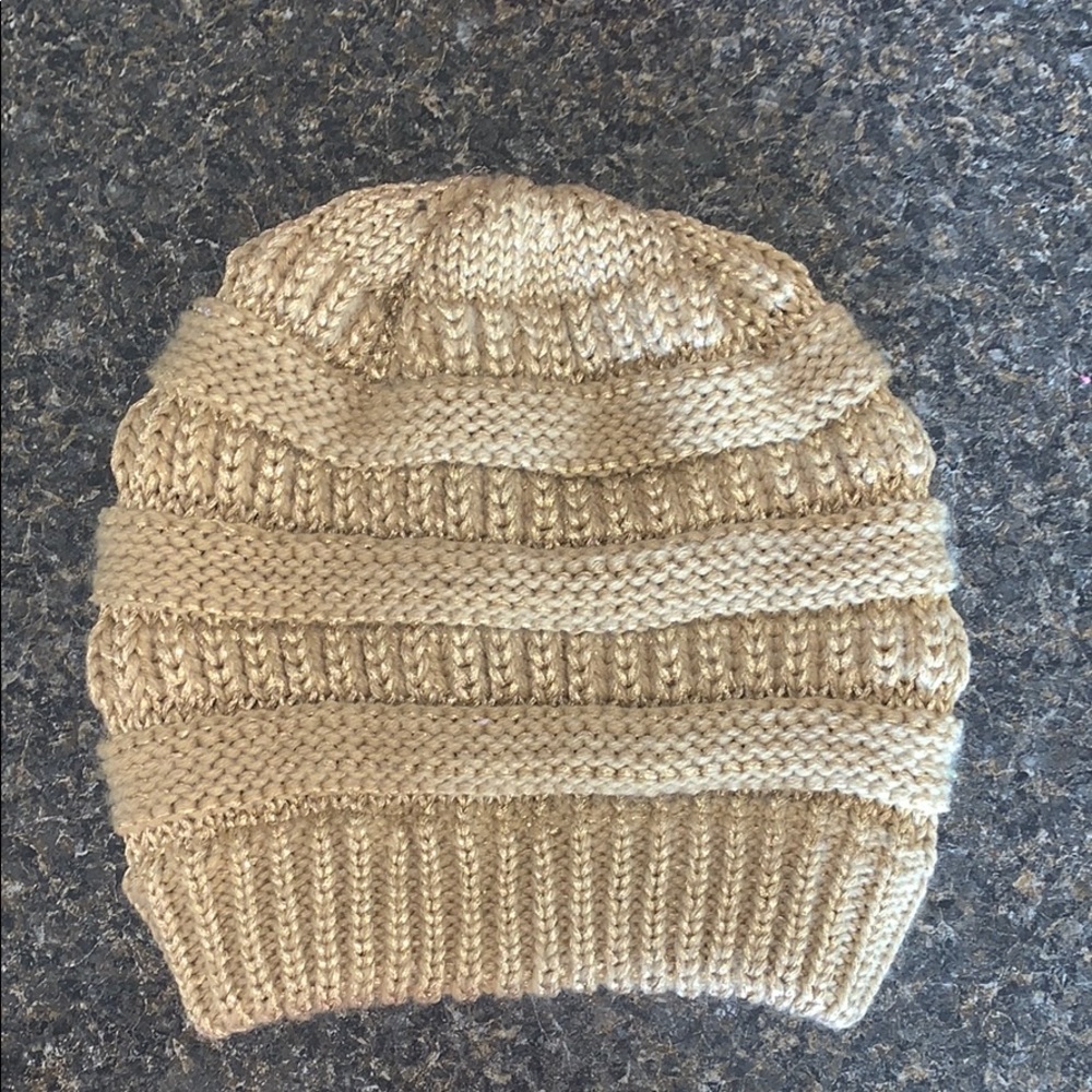 Gold shimmer beanie